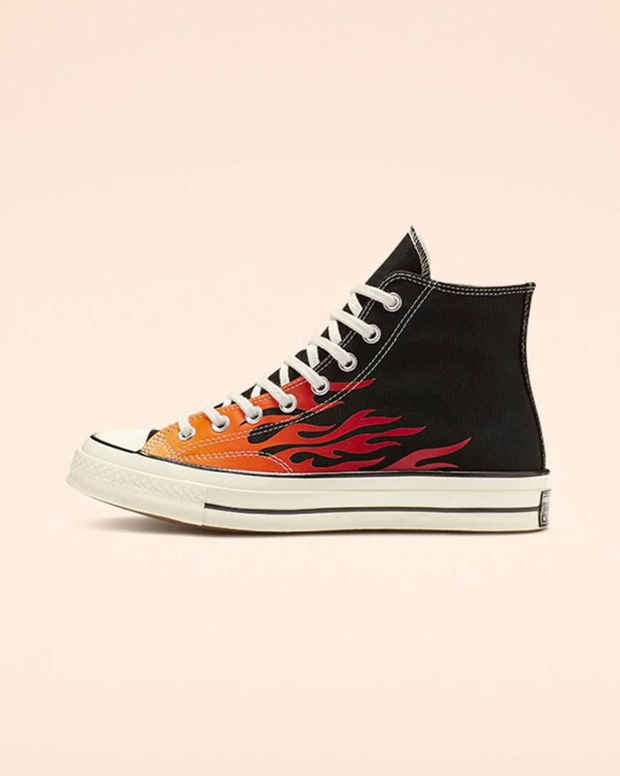 Pánské Boty Vysoké Converse Chuck 70 Archive Print Černé Červené | CZ RVQH03